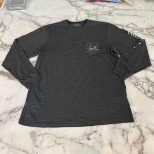 Vineyard Vines Grey Long Sleeve Pocket Tee L
